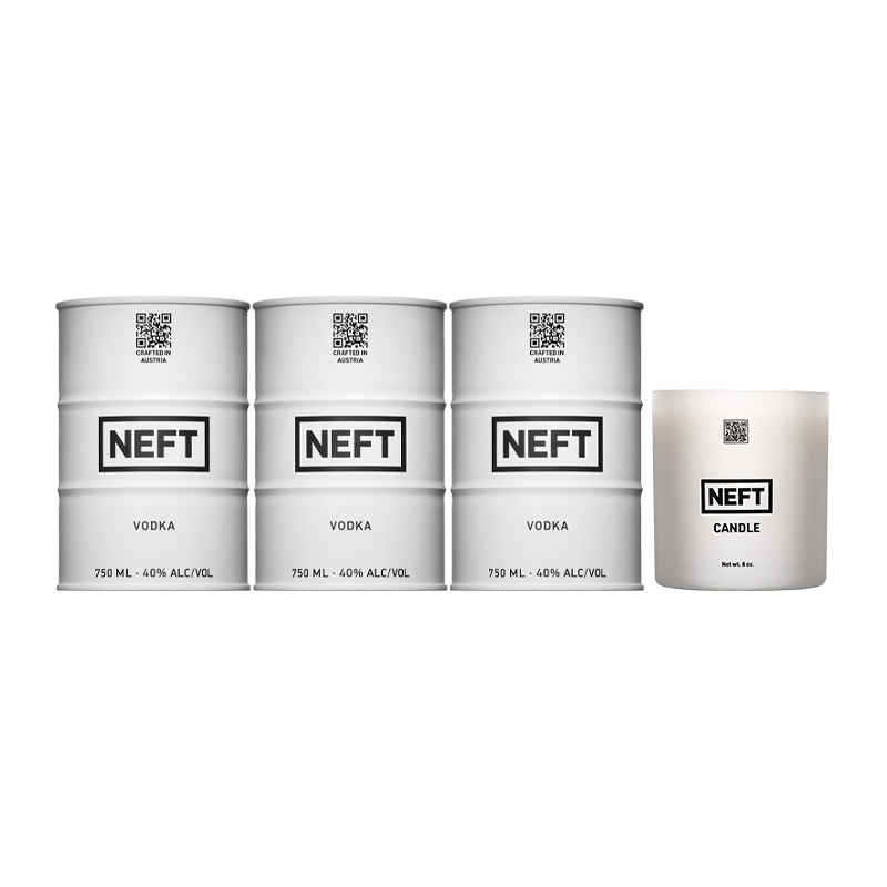 CANDLE BUNDLE: 3 WHITE BARRELS + 1 NEFT CANDLE