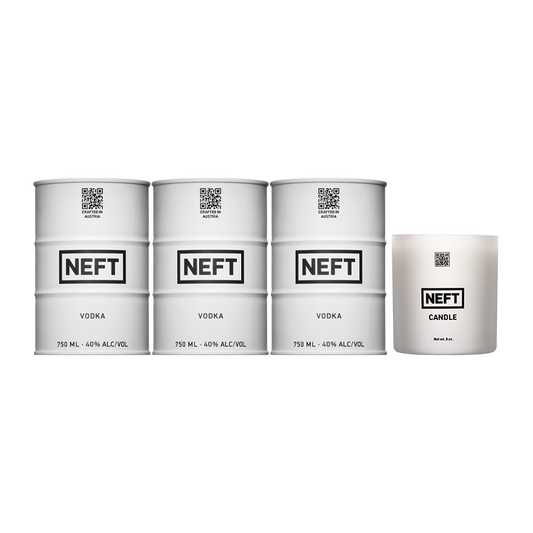 CANDLE BUNDLE: 3 WHITE BARRELS + 1 NEFT CANDLE